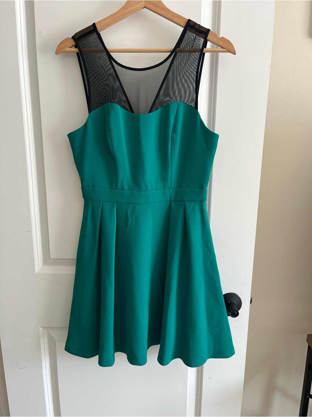 Women's BCBGeneration Green Mesh Top Above Knee Mini Dress sz S